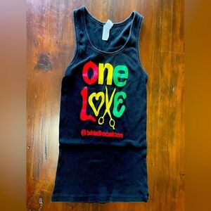 Behind The Chair Hair Stylist Black One Love Tank Top
